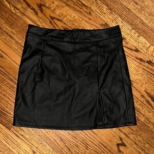 Black Leather Women's Skirt